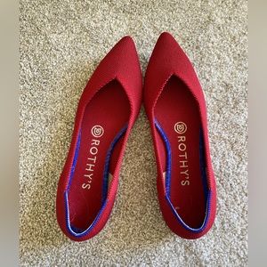 Rothy's Point Red Shoes, like new!